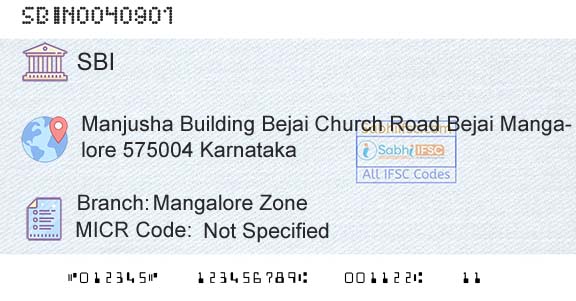 State Bank Of India Mangalore ZoneBranch 