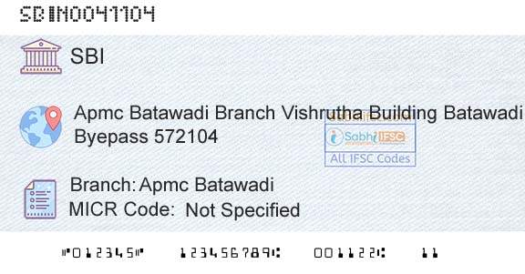 State Bank Of India Apmc BatawadiBranch 