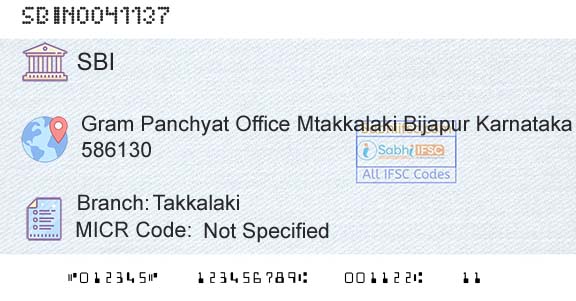 State Bank Of India TakkalakiBranch 