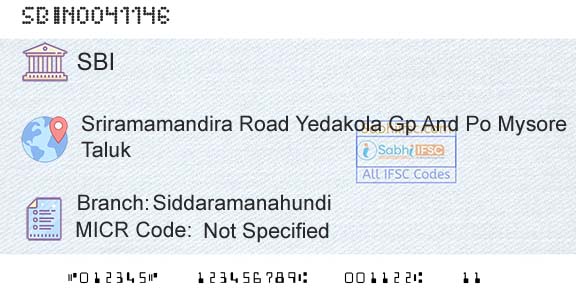 State Bank Of India SiddaramanahundiBranch 