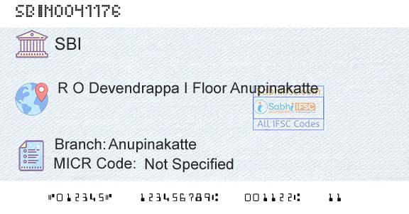 State Bank Of India AnupinakatteBranch 