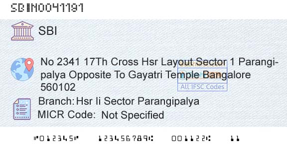 State Bank Of India Hsr Ii Sector ParangipalyaBranch 