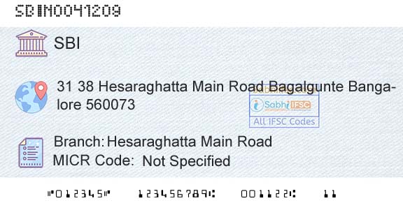 State Bank Of India Hesaraghatta Main RoadBranch 