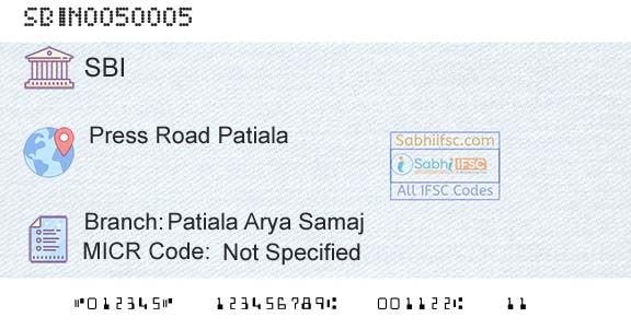 State Bank Of India Patiala Arya SamajBranch 