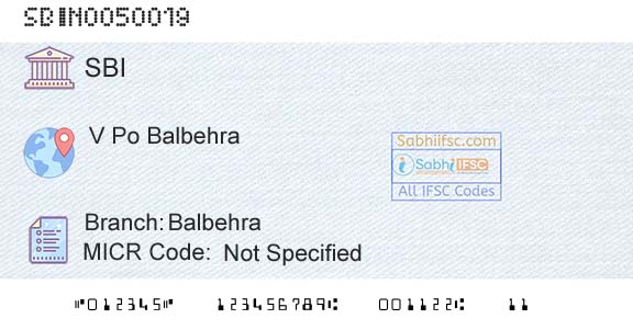 State Bank Of India BalbehraBranch 