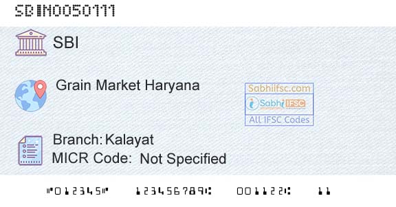 State Bank Of India KalayatBranch 