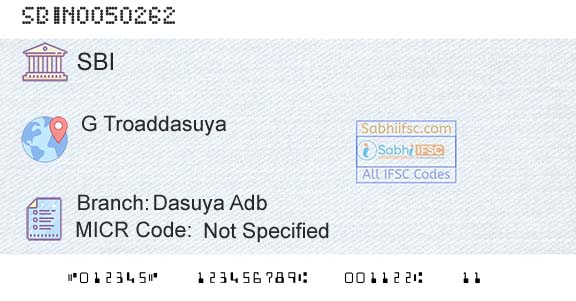 State Bank Of India Dasuya AdbBranch 