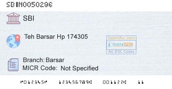 State Bank Of India BarsarBranch 