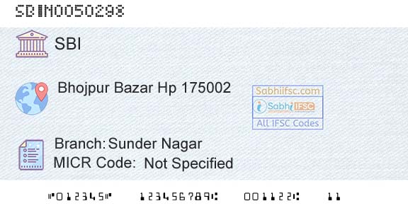 State Bank Of India Sunder NagarBranch 