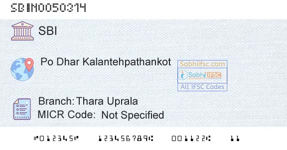 State Bank Of India Thara UpralaBranch 