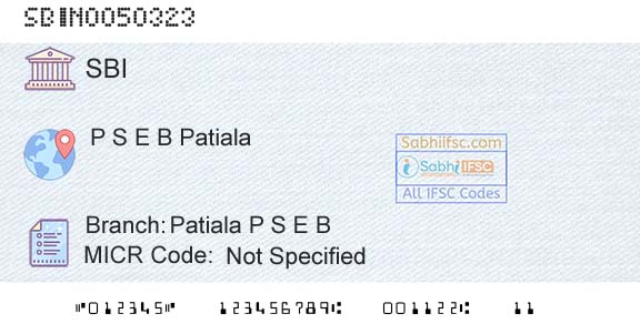 State Bank Of India Patiala P S E B Branch 