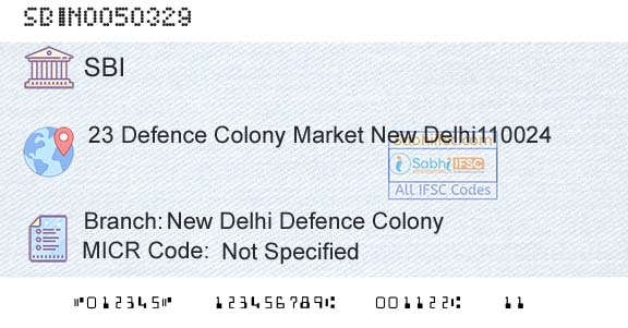 State Bank Of India New Delhi Defence ColonyBranch 