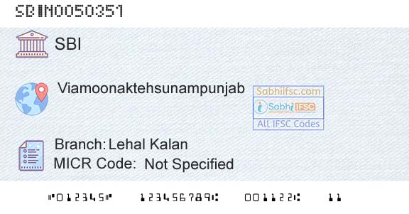 State Bank Of India Lehal KalanBranch 