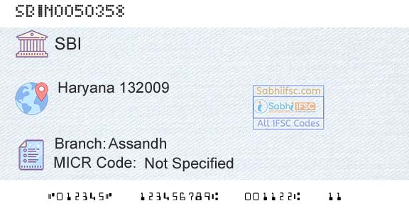 State Bank Of India AssandhBranch 