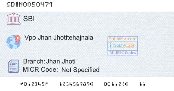 State Bank Of India Jhan JhotiBranch 
