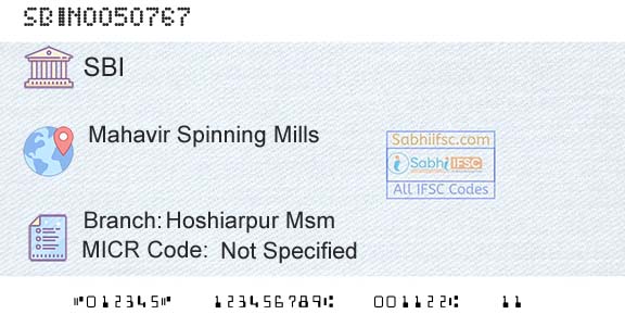 State Bank Of India Hoshiarpur MsmBranch 