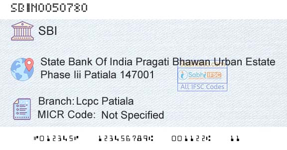 State Bank Of India Lcpc PatialaBranch 