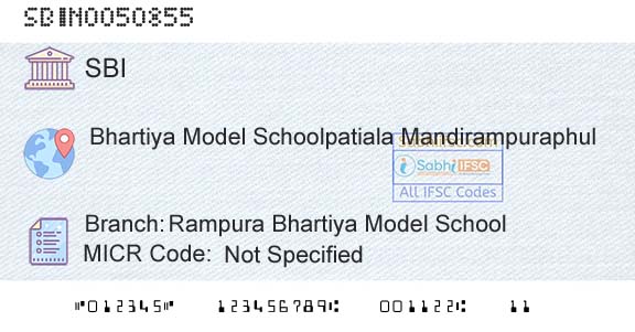 State Bank Of India Rampura Bhartiya Model SchoolBranch 