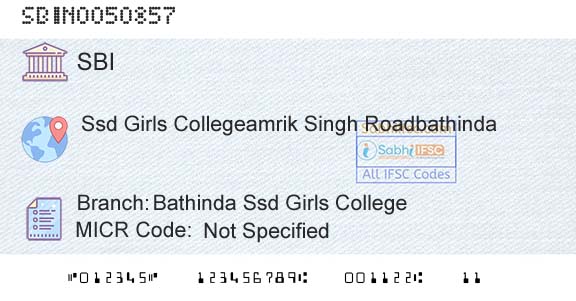State Bank Of India Bathinda Ssd Girls CollegeBranch 