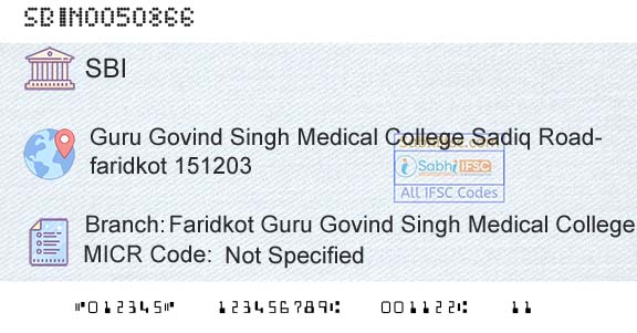 State Bank Of India Faridkot Guru Govind Singh Medical CollegeBranch 