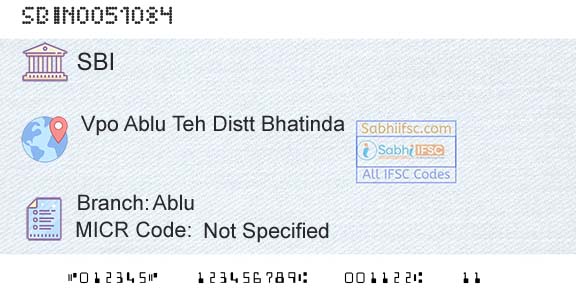 State Bank Of India AbluBranch 