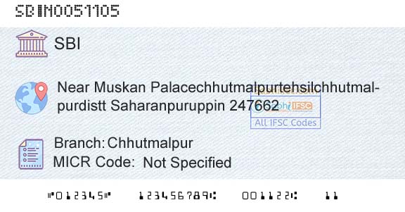 State Bank Of India ChhutmalpurBranch 
