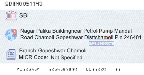 State Bank Of India Gopeshwar ChamoliBranch 