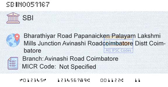 State Bank Of India Avinashi Road CoimbatoreBranch 