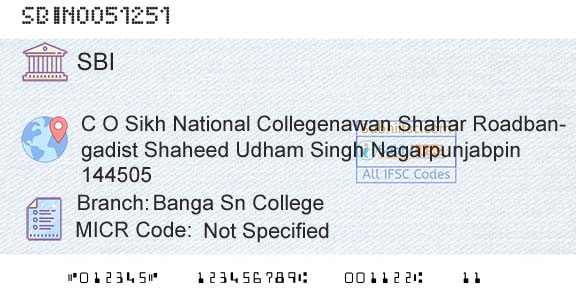 State Bank Of India Banga Sn CollegeBranch 