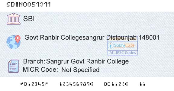 State Bank Of India Sangrur Govt Ranbir CollegeBranch 