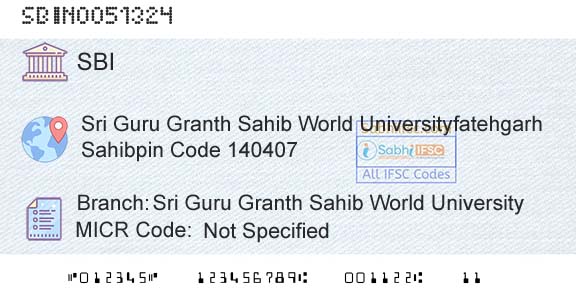 State Bank Of India Sri Guru Granth Sahib World UniversityBranch 