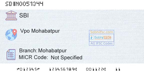 State Bank Of India MohabatpurBranch 
