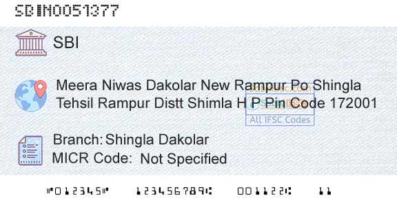 State Bank Of India Shingla DakolarBranch 