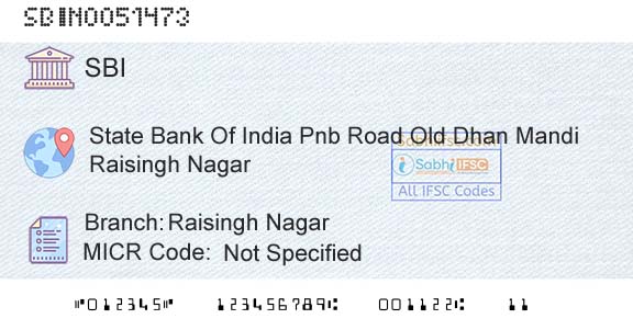 State Bank Of India Raisingh NagarBranch 