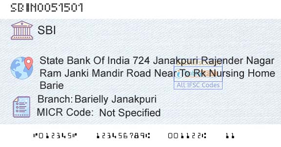 State Bank Of India Barielly JanakpuriBranch 
