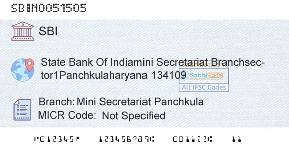 State Bank Of India Mini Secretariat PanchkulaBranch 