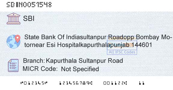 State Bank Of India Kapurthala Sultanpur RoadBranch 