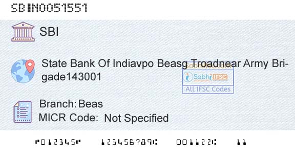 State Bank Of India BeasBranch 