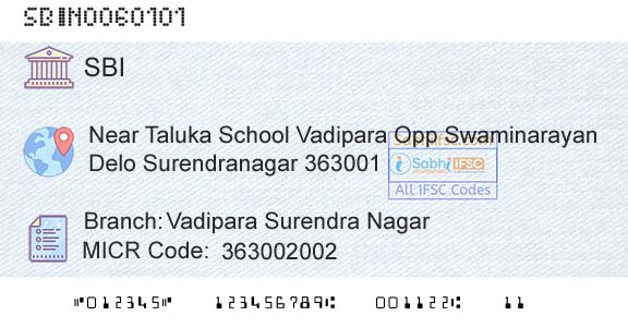 State Bank Of India Vadipara Surendra NagarBranch 