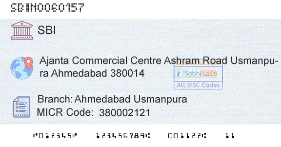 State Bank Of India Ahmedabad UsmanpuraBranch 
