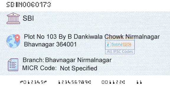 State Bank Of India Bhavnagar NirmalnagarBranch 