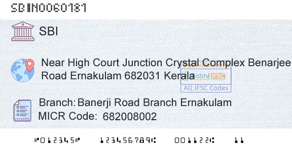 State Bank Of India Banerji Road Branch ErnakulamBranch 