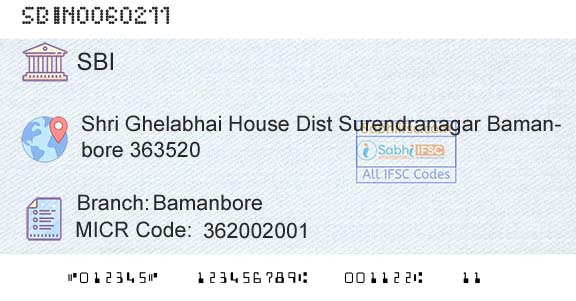 State Bank Of India BamanboreBranch 