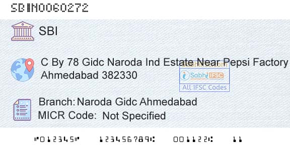 State Bank Of India Naroda Gidc AhmedabadBranch 
