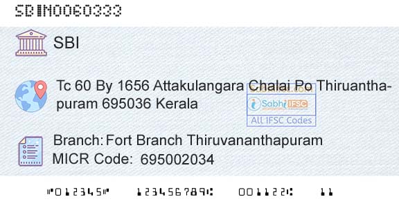 State Bank Of India Fort Branch ThiruvananthapuramBranch 