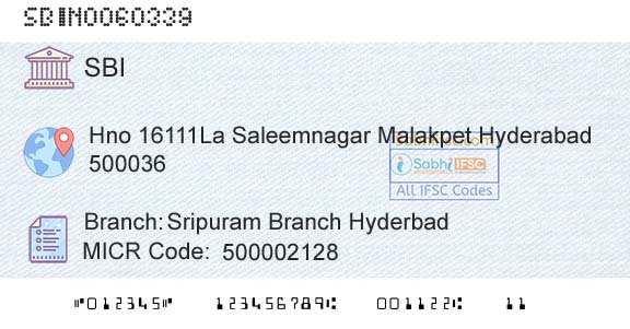 State Bank Of India Sripuram Branch HyderbadBranch 