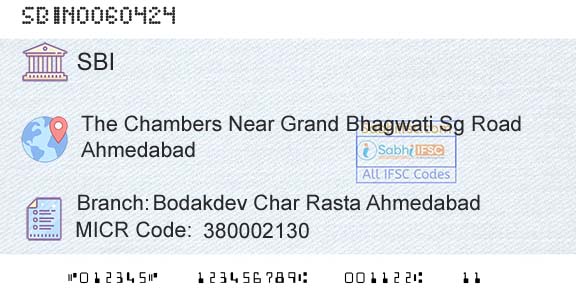 State Bank Of India Bodakdev Char Rasta AhmedabadBranch 