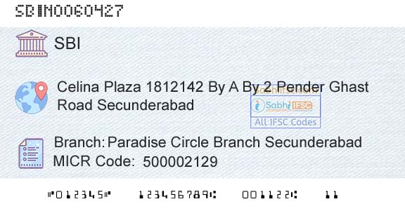 State Bank Of India Paradise Circle Branch SecunderabadBranch 