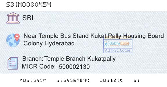 State Bank Of India Temple Branch KukatpallyBranch 
