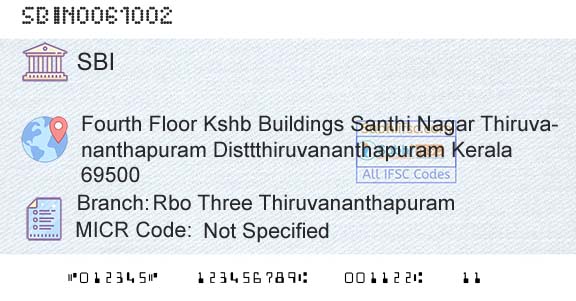 State Bank Of India Rbo Three ThiruvananthapuramBranch 